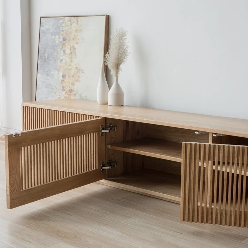 洋風&和風インテリアどちらにもピッタリ。高級木製テレビボード 幅約180cm テレビボード 180 180センチ 無垢 180cm 完成品 脚付 白 収納