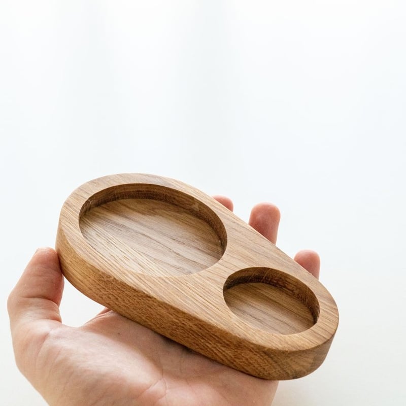 オーク材のコーヒートレイ、ティータイム用の木製サービングトレイ