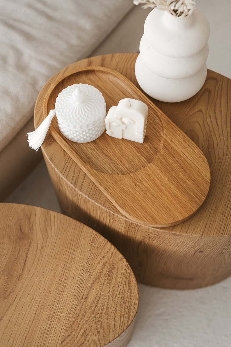 手作りのミニマリスト木製プレート、手作りの木製楕円形プレート、木製