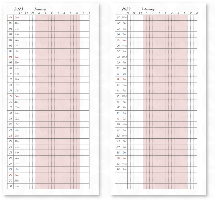 睡眠様ご確認用ページ バイブルサイズ】マンスリー睡眠記録表※注文ページ | すぴすぴの
