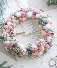 ドライフラワー＊20cm＊ハーフリース＊マーガレットフラワー 紫陽花とミモザ、マーガレットの自家製ドライフラワーリース