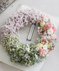 桜色の花束リース/名入れタグ