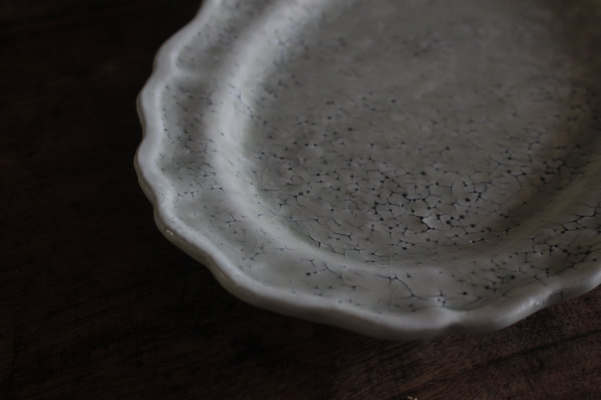 粉引オーバル皿 中 | うつわ 吉澤直樹&遠藤薫