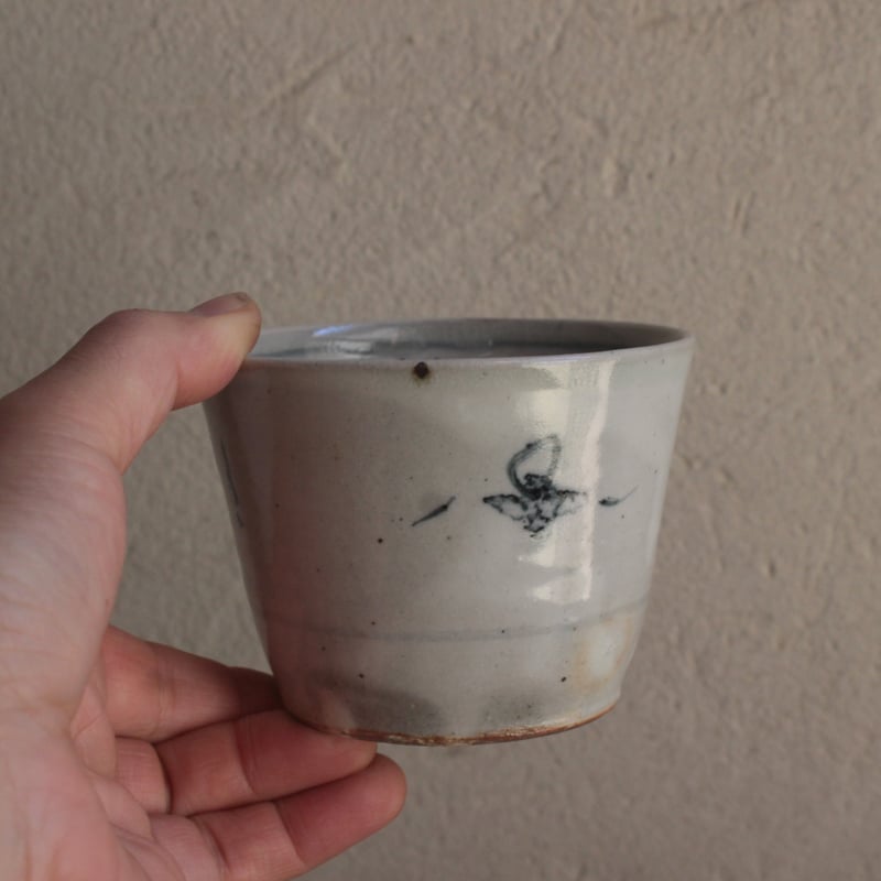 粉引 染付 草文 そば猪口 c | うつわ 吉澤直樹&遠藤薫