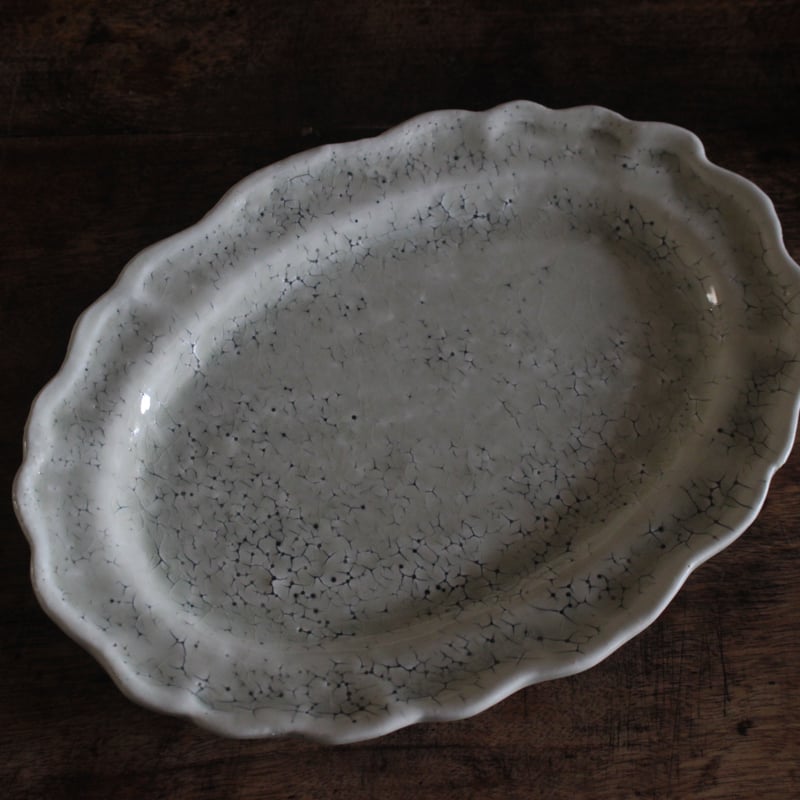 粉引オーバル皿 中 | うつわ 吉澤直樹&遠藤薫