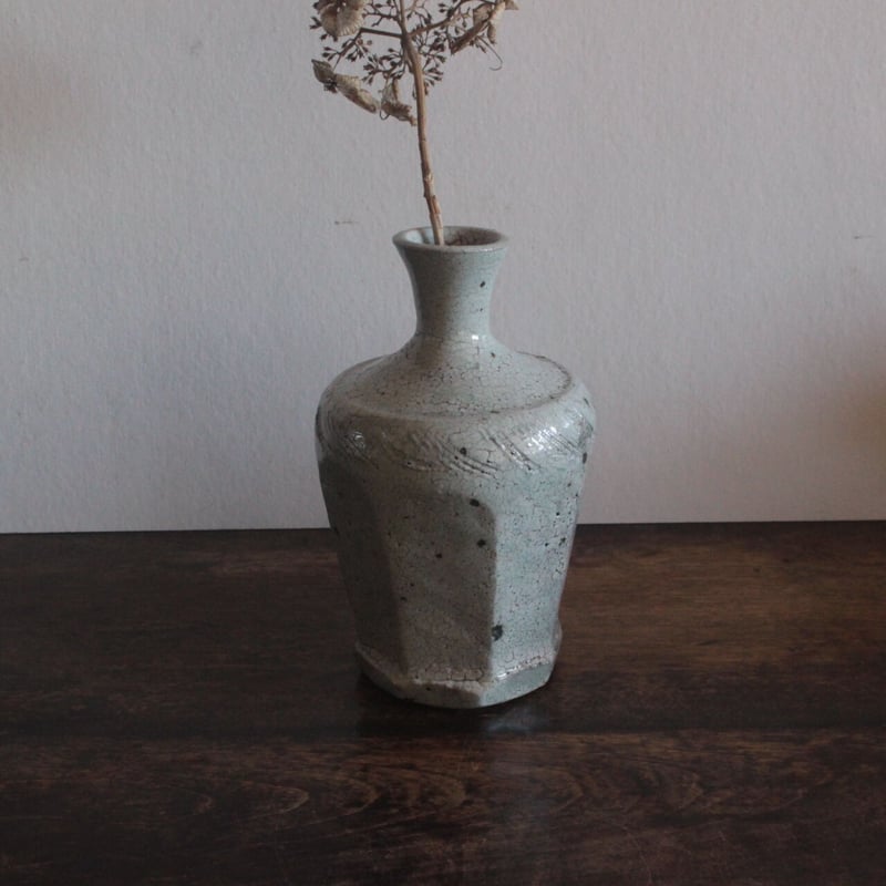 窯変粉引面取花入 | うつわ 吉澤直樹&遠藤薫