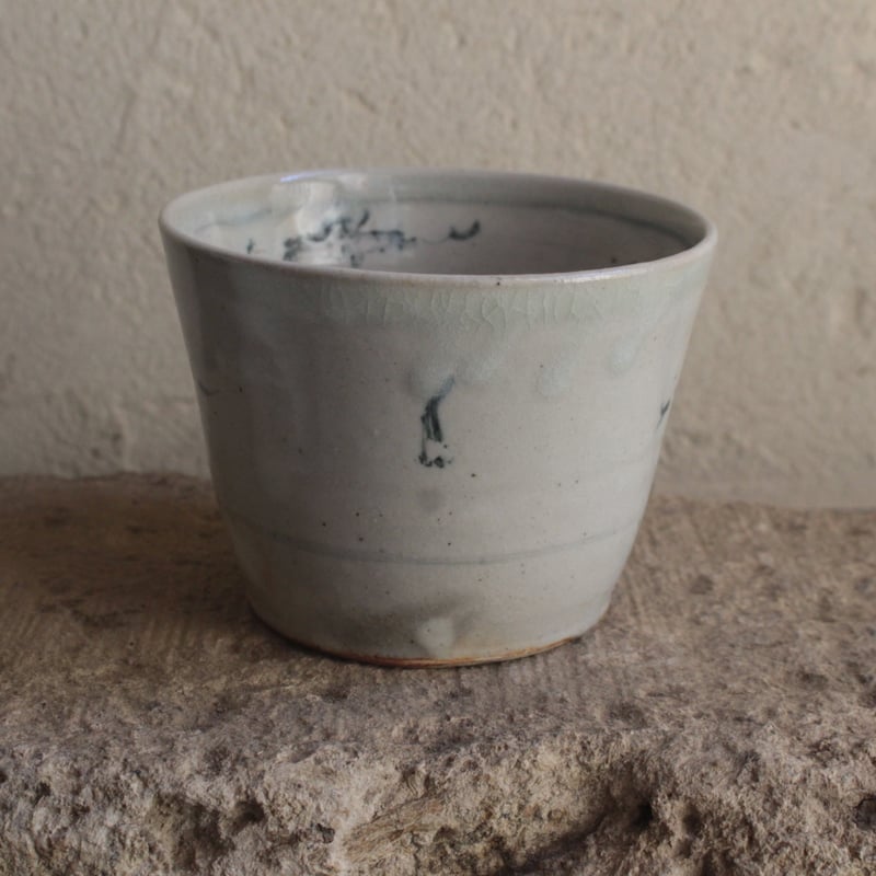 粉引 染付 草文 そば猪口 c | うつわ 吉澤直樹&遠藤薫