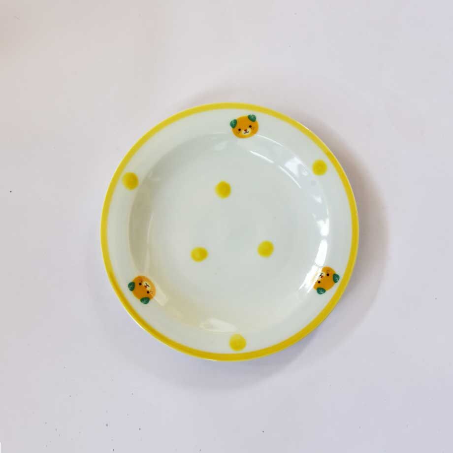 砥部焼 陶房くるみ】 みきゃん 5寸リム皿 | 陶房くるみオンラインストア