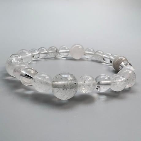 【デザインブレスレット】"手磨き加工"カイラス産天然ヒマラヤ水晶デザインブレスレット/Kailash Himalayan Quartz Design Bracelet
