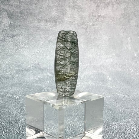 【ガネッシュヒマール産】アクチノライトイン天然ヒマラヤ水晶 樽型ビーズ③/Ganesh Himal Actinolite in Himalayan Quartz barrel beads