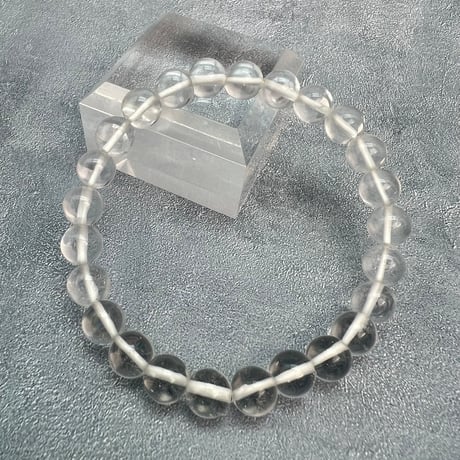 【ガネッシュヒマール産】"手磨き"天然ヒマラヤ水晶ブレスレット8mm内径17cm/Ganesh Himal Himalayan Quartz Bracelet