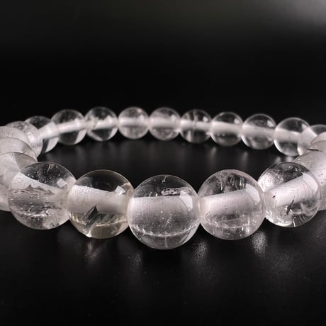 【アンナプルナ産】"手磨き加工"天然ヒマラヤ水晶ブレスレット8mm内径15.5cm/Annapurna Himalayan Quartz  Bracelet