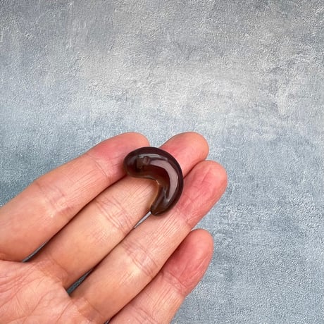 【ガウリシャンカール産】天然ヒマラヤスモーキークォーツ"手磨き加工"勾玉ビーズ④/Gaurishankar Himalayan Smoky  Quartz Magatama Beads