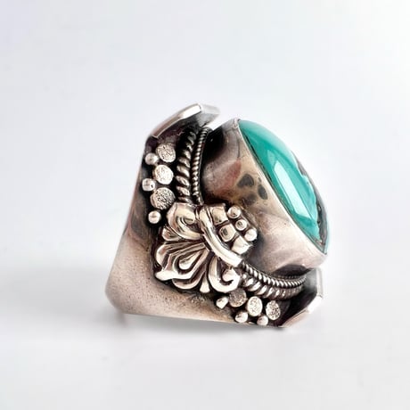 天然チベット産ターコイズSV925リング/Tibetan Turquoise SV925Ring