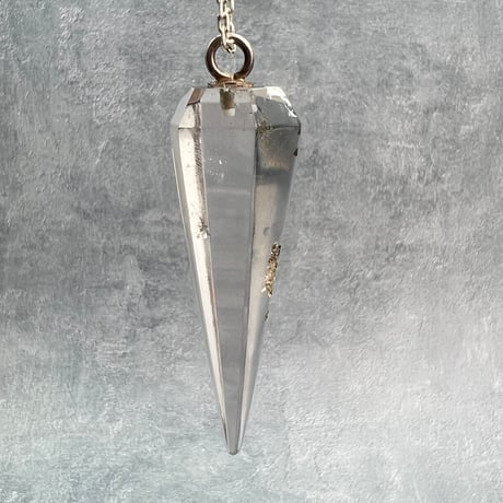 【ガネッシュヒマール産】天然ヒマラヤ水晶"手磨き加工"6角錐ペンデュラムペンダントトップ/Ganesh Himal Himalayan Quartz Pendulum Pendant Top