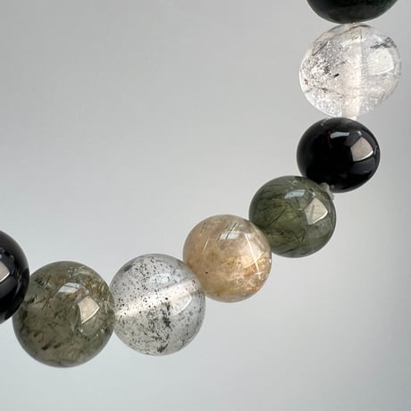 【デザインブレスレット】ガネッシュヒマール産天然ヒマラヤ水晶×鳳眼菩提樹ビーズ Ganesh Himal Himalayan Quartz × Bodhi Beads Bracelet