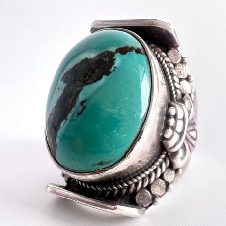 天然チベット産ターコイズSV925リング/Tibetan Turquoise SV925Ring