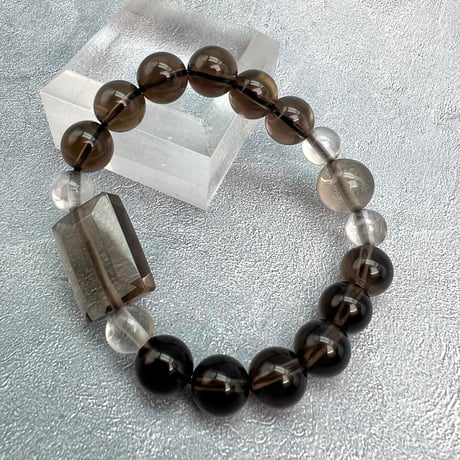 【デザインブレスレット】ガウリシャンカール産天然ヒマラヤスモーキークォーツ/Gaurishankar SmokyQuartz Design Bracelet