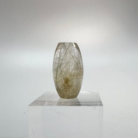 【ガネッシュヒマール産】アクチノライトイン天然ヒマラヤ水晶 樽型ビーズ/Ganesh Himal Actinolite in Himalayan Quartz barrel beads