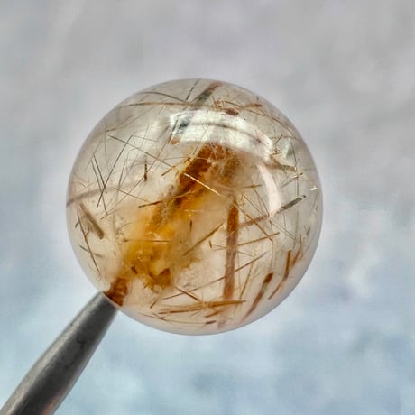 【ガネッシュヒマール産】アクチノライトイン天然ヒマラヤ水晶ビーズ⑫/Ganesh Himal Actinolite in Himalayan Quartz beads