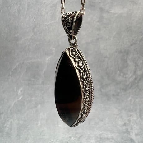 【ガウリシャンカール産】天然ヒマラヤスモーキークォーツ シルバー925ペンダントトップ/GauriShankar Smoky Quartz Silver925 Pendant Top