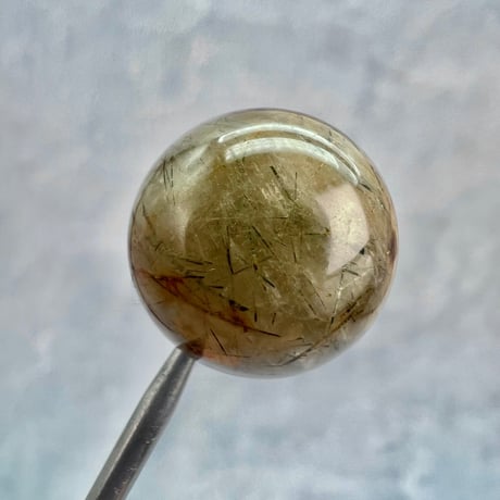 【ガネッシュヒマール産】アクチノライトイン天然ヒマラヤ水晶ビーズ②/Ganesh Himal Actinolite in Himalayan Quartz beads