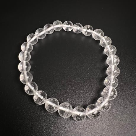 【アンナプルナ産】"手磨き加工"天然ヒマラヤ水晶ブレスレット8mm内径17cm/Annapurna Himalayan Quartz  Bracelet