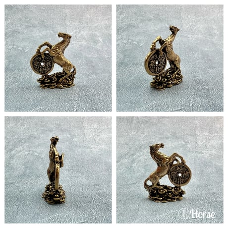 真鍮製ミニ置物【縁起物】A/Brass Mini Statue "Good luck charm"