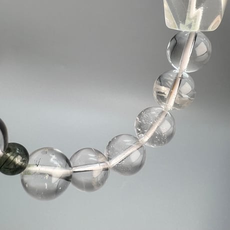 【デザインブレスレット】カイラス×ガネッシュヒマール天然ヒマラヤ水晶デザインブレスレット/Kailash×Ganesh Himal Himalayan Quartz Design Bracelet
