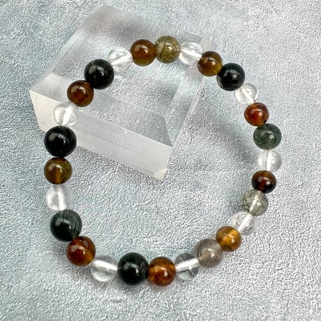 【デザインブレスレット】ネパール産ヒマラヤドラバイトトルマリン×ガネッシュヒマール/Nepal Himalayan Tourmaline×Ganesh Bracelet