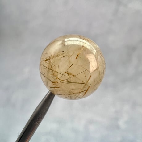 【ガネッシュヒマール産】アクチノライトイン天然ヒマラヤ水晶ビーズ⑬/Ganesh Himal Actinolite in Himalayan Quartz beads