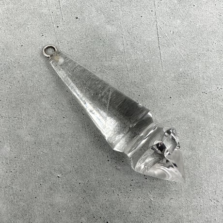 【ガネッシュヒマール産】天然ヒマラヤ水晶"手磨き加工"ペンデュラム(カット)/Ganesh Himal Himalayan Quartz Pendulum(Cut)