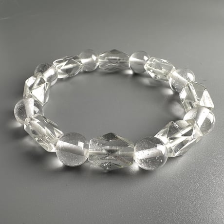 【デザインブレスレット】カイラス産＋アンナプルナ産"手磨き加工"天然ヒマラヤ水晶/Kailash + Annapurna Himalayan Quartz  Design Bracelet