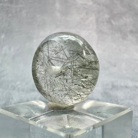 【ガネッシュヒマール産】アクチノライトイン天然ヒマラヤ水晶 タイヤ型ビーズ③/Ganesh Himal Actinolite in Himalayan Quartz Tire beads