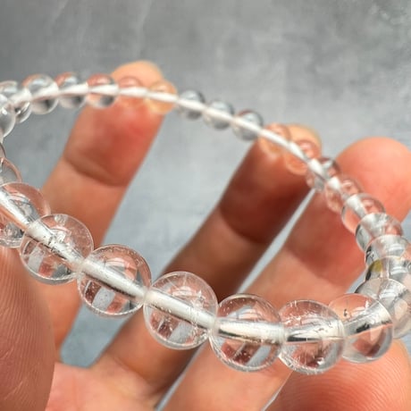 【ガネッシュヒマール産】天然ヒマラヤ水晶ブレスレット6mm内径15cm/Ganesh Himal Himalayan Quartz Bracelet