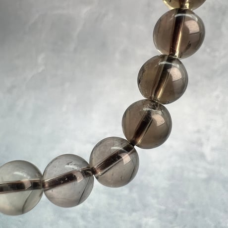 【ガウリシャンカール産】天然ヒマラヤスモーキークォーツ"ハート"デザインブレスレット①/GauriShankar Himalayan Smoky Quartz "Heart" Bracelet