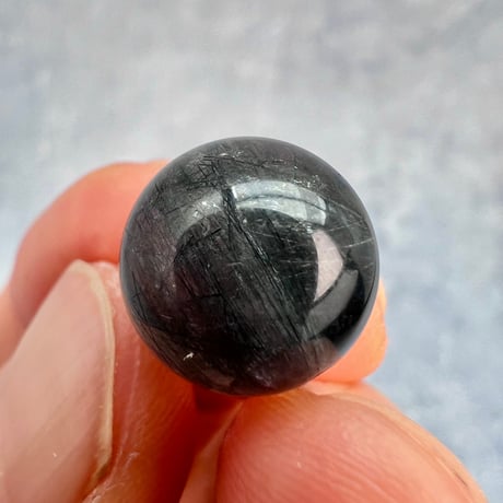 【ガネッシュヒマール産】アクチノライトイン天然ヒマラヤ水晶ビーズ⑦/Ganesh Himal Actinolite in Himalayan Quartz beads