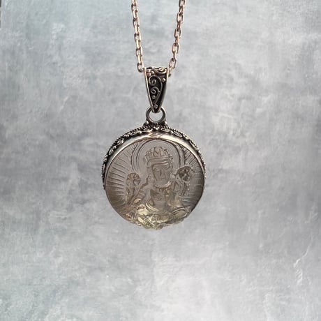 【ガウリシャンカール産】天然ヒマラヤスモーキークォーツ"グリーンターラ様"ペンダントトップ②/Gaurishankar Himalayan Smoky Quartz "Green Tara"