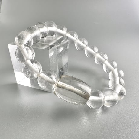 ガウリシャンカール産＋アンナプルナ産"手磨き加工"天然ヒマラヤ水晶デザインブレスレット① Gaurishankar+Annapurna Design Bracelet