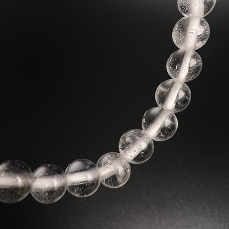 【アンナプルナ産】"手磨き加工"天然ヒマラヤ水晶ブレスレット6mm内径16.5cm/Annapurna Himalayan Quartz  Bracelet