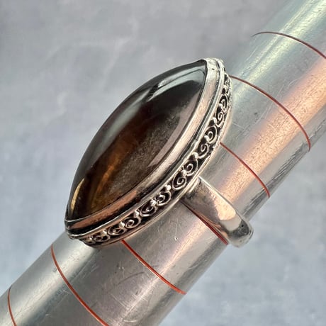 【ガウリシャンカール産】天然ヒマラヤスモーキークォーツ シルバー925デザインリング/GauriShankar Smoky Quartz Silver925 Design Ring