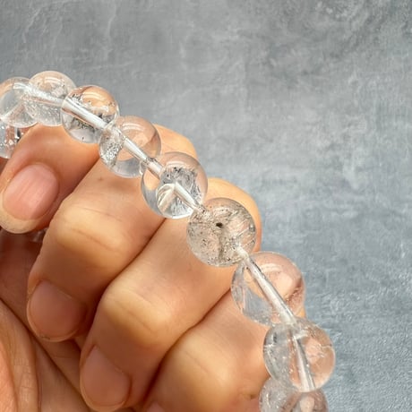【カイラス産】"手磨き加工"天然ヒマラヤ水晶ブレスレット②/Kailash Himalayan Quartz Bracelet