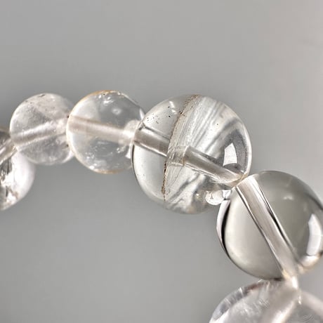 【カイラス産】"手磨き"天然ヒマラヤ水晶 デザインブレスレット/Kailash Himalayan Quartz Design Bracelet
