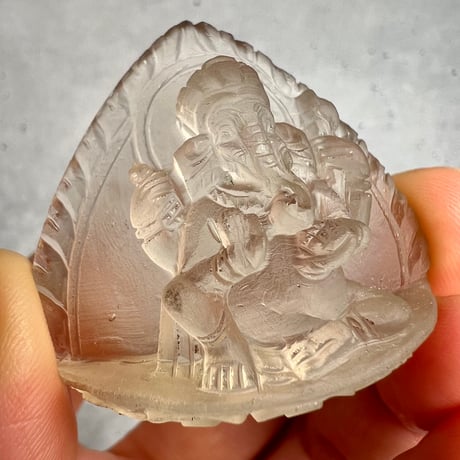 【ガウリシャンカール産】天然ヒマラヤレモンスモーキークォーツ "ガネーシャ"仏像/Gaurishankar Himalayan Lemon Smoky "Ganesha"Statue