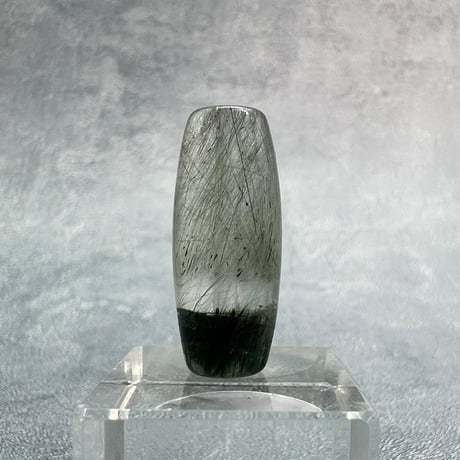 【ガネッシュヒマール産】アクチノライト&クローライトイン天然ヒマラヤ水晶 樽型ビーズ⑭/Ganesh Himal Actinolite&Chlorite in barrel beads