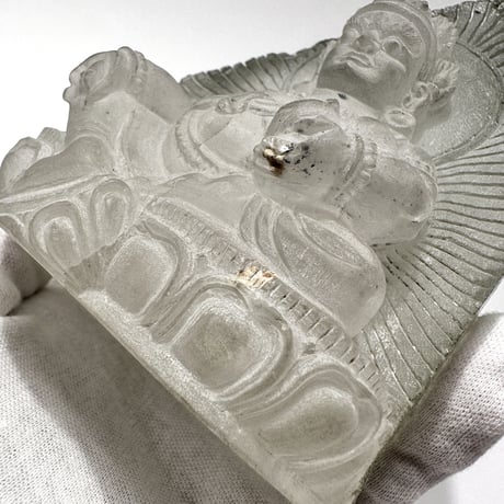 【ガネッシュヒマール産】クローライトイン天然ヒマラヤ水晶 "クベーラ"仏像/Ganesh himal Chlorite in himalayan quartz  "kuber"