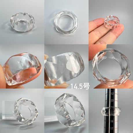 【ガネッシュヒマール産】天然ヒマラヤ水晶ファセットリング(12号〜15.5号) /Ganesh Himal Himalayan Quartz Facet Ring