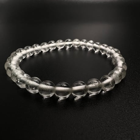 【アンナプルナ産】"手磨き加工"天然ヒマラヤ水晶ブレスレット6mm内径17cm/Annapurna Himalayan Quartz  Bracelet