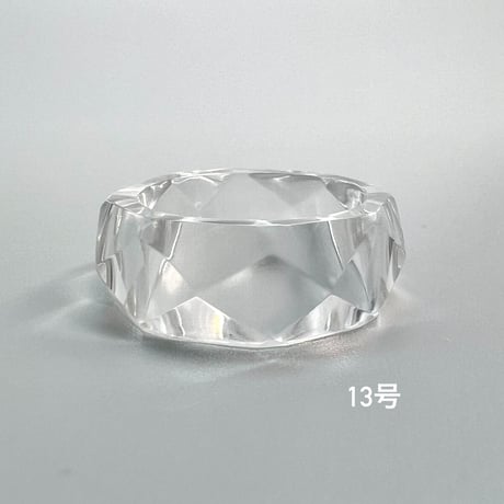 【ガネッシュヒマール産】天然ヒマラヤ水晶ファセットリング(12号〜15.5号) /Ganesh Himal Himalayan Quartz Facet Ring
