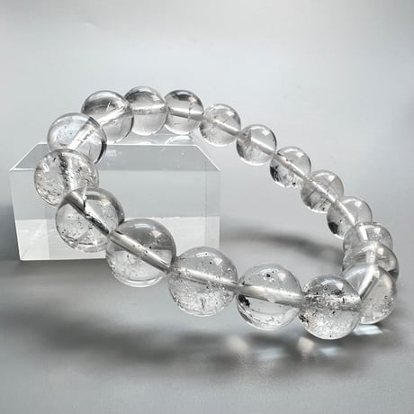 【カイラス産】"手磨き加工"天然ヒマラヤ水晶ブレスレット(10mm内径15cm)②/Kailash Himalayan Quartz Bracelet